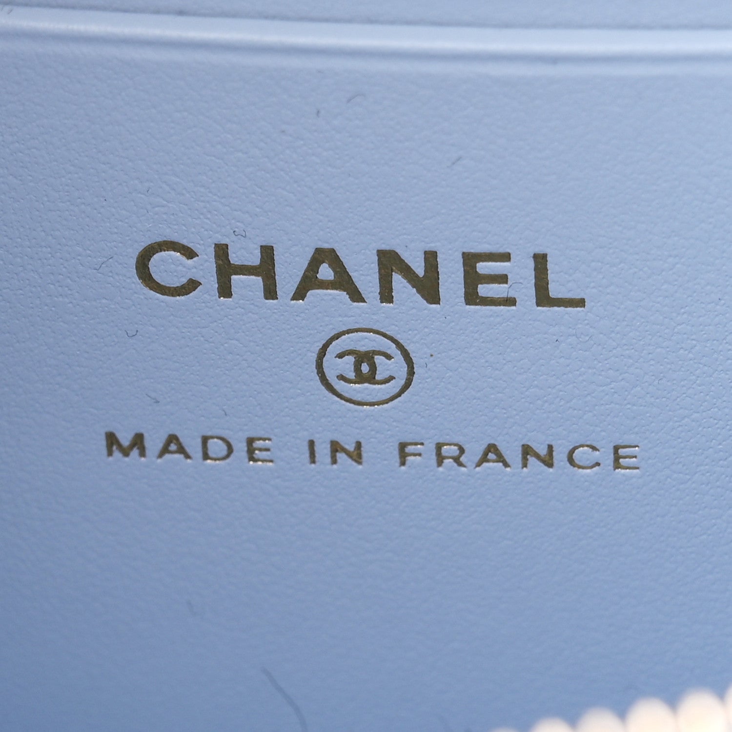 Chanel Caviar Quilted Top Handle Slim Vanity With Chain Light Blue 5 of 10