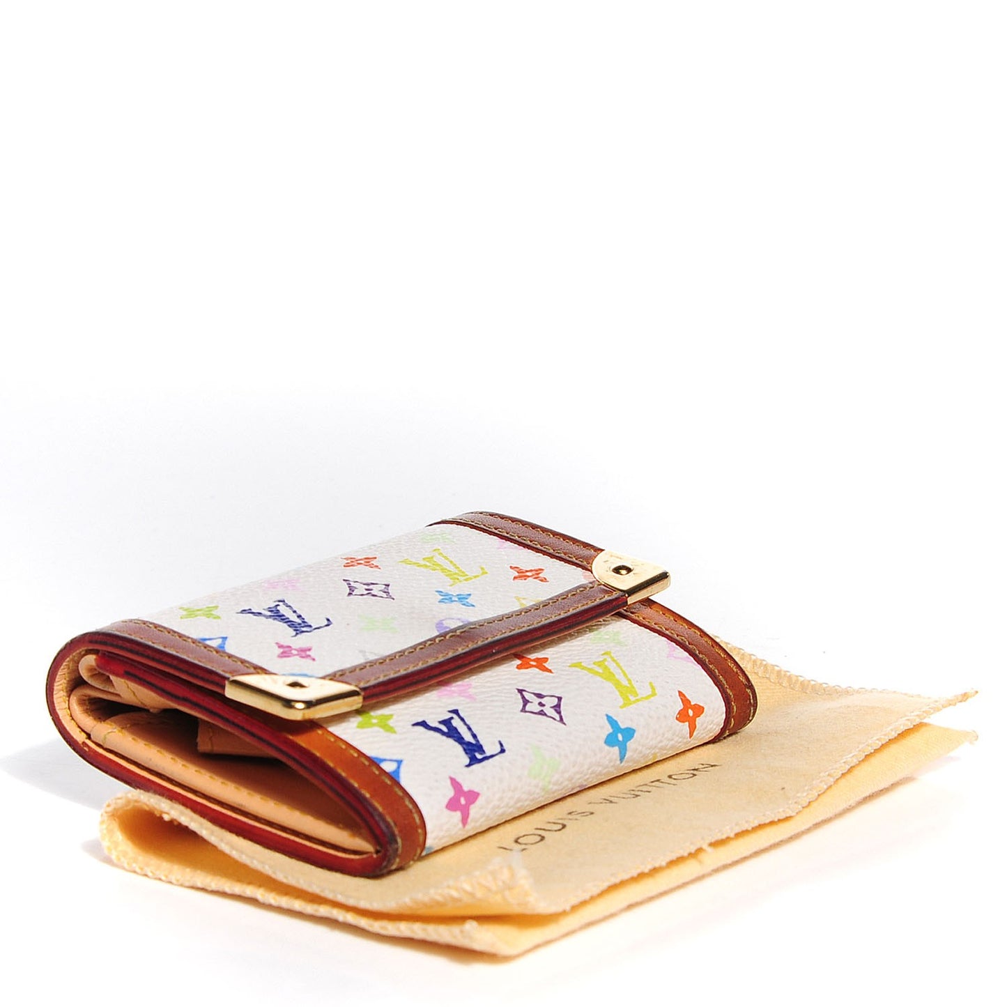 Monogram Multicolor Porte-Monnaie Plat Coin Purse White