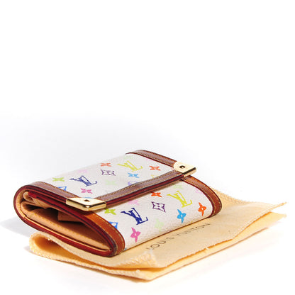 Louis Vuitton Monogram Multicolor Porte-Monnaie Plat Coin Purse White 4 of 7