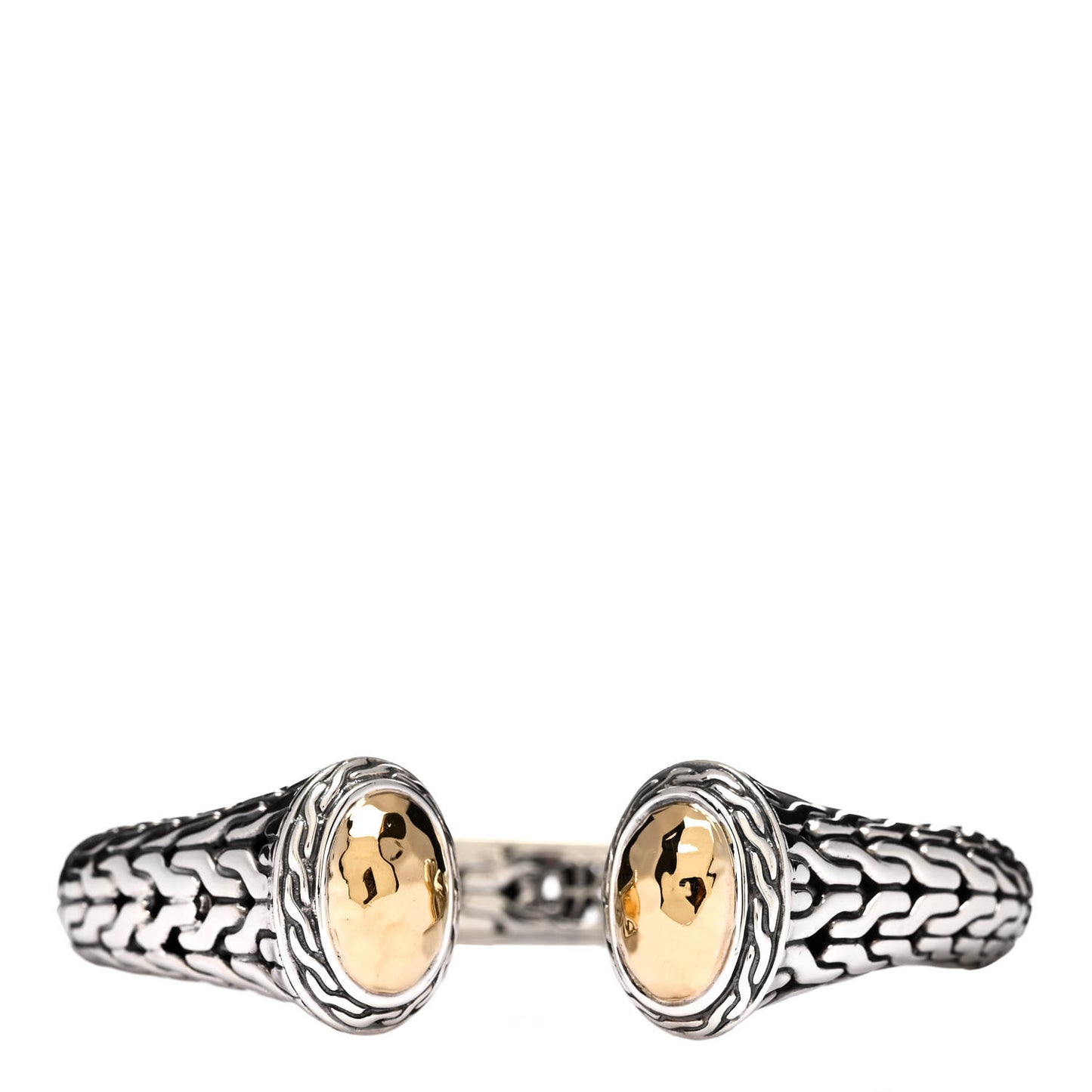 Sterling Silver 22K Yellow Gold Palu Oval Kick Cuff Bracelet