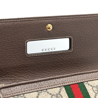 Gucci GG Supreme Monogram Web Ophidia Wallet On Chain Brown 11 of 12