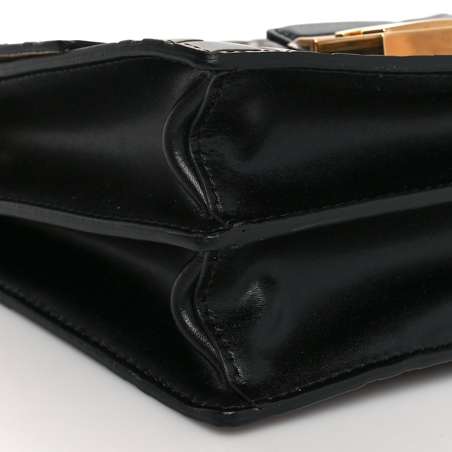 Vitello Liberty Bi-Color FF 1974 Embossed Small Kan U Shoulder Bag Maya Black