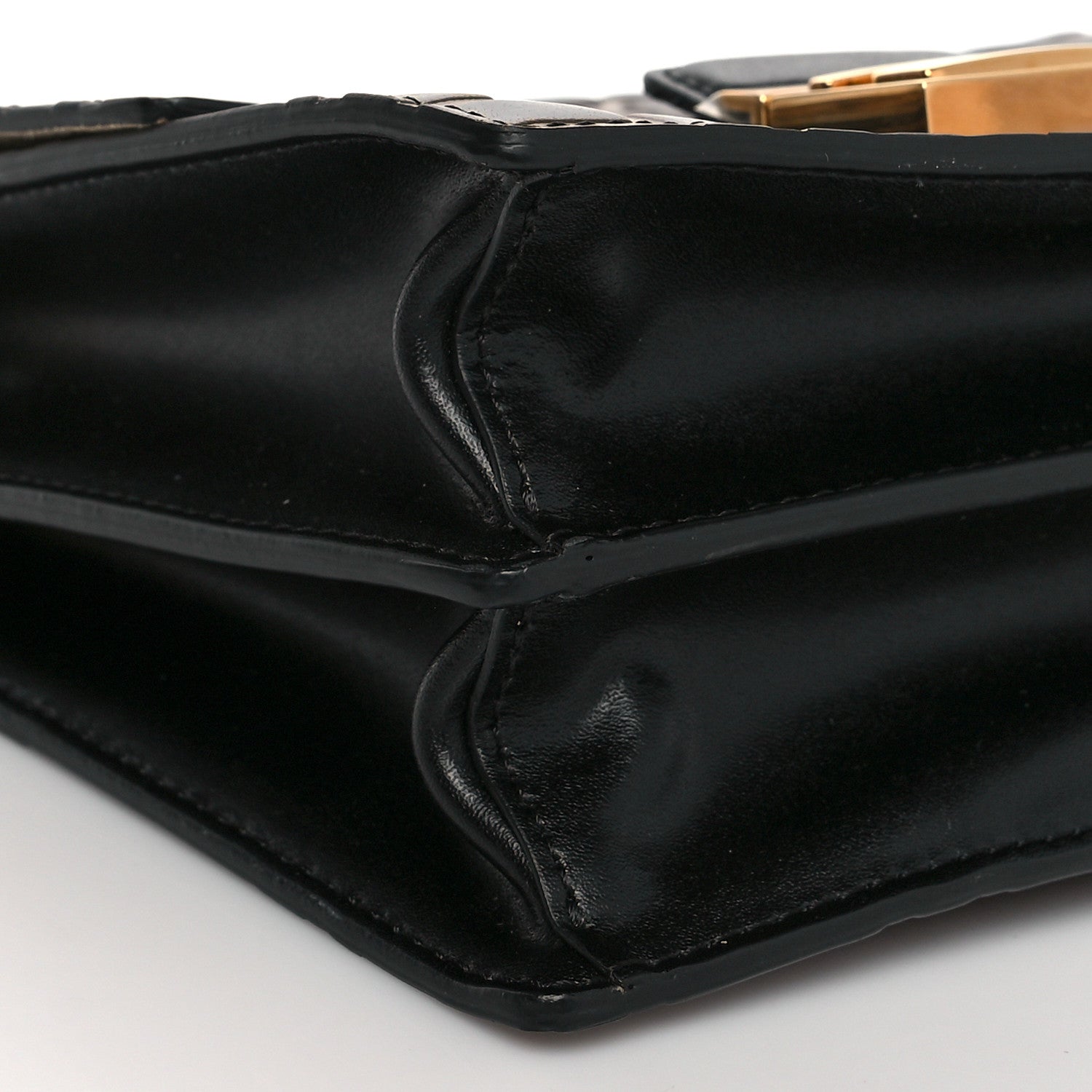 Fendi Vitello Liberty Bi-Color FF 1974 Embossed Small Kan U Shoulder Bag Maya Black 9 of 10