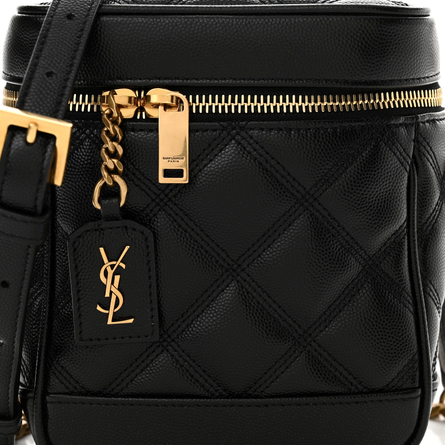 Saint Laurent Grain de Poudre Quilted 80's Vanity Bag Black 8 of 11