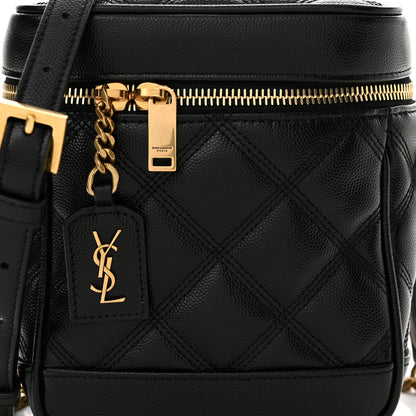 Saint Laurent Grain de Poudre Quilted 80's Vanity Bag Black 8 of 11
