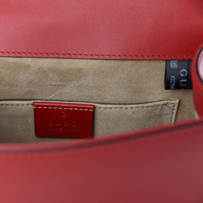 Gucci Vitello Fontanella Web Mini Sylvie Top Handle Bag Hibiscus Red 8 of 9