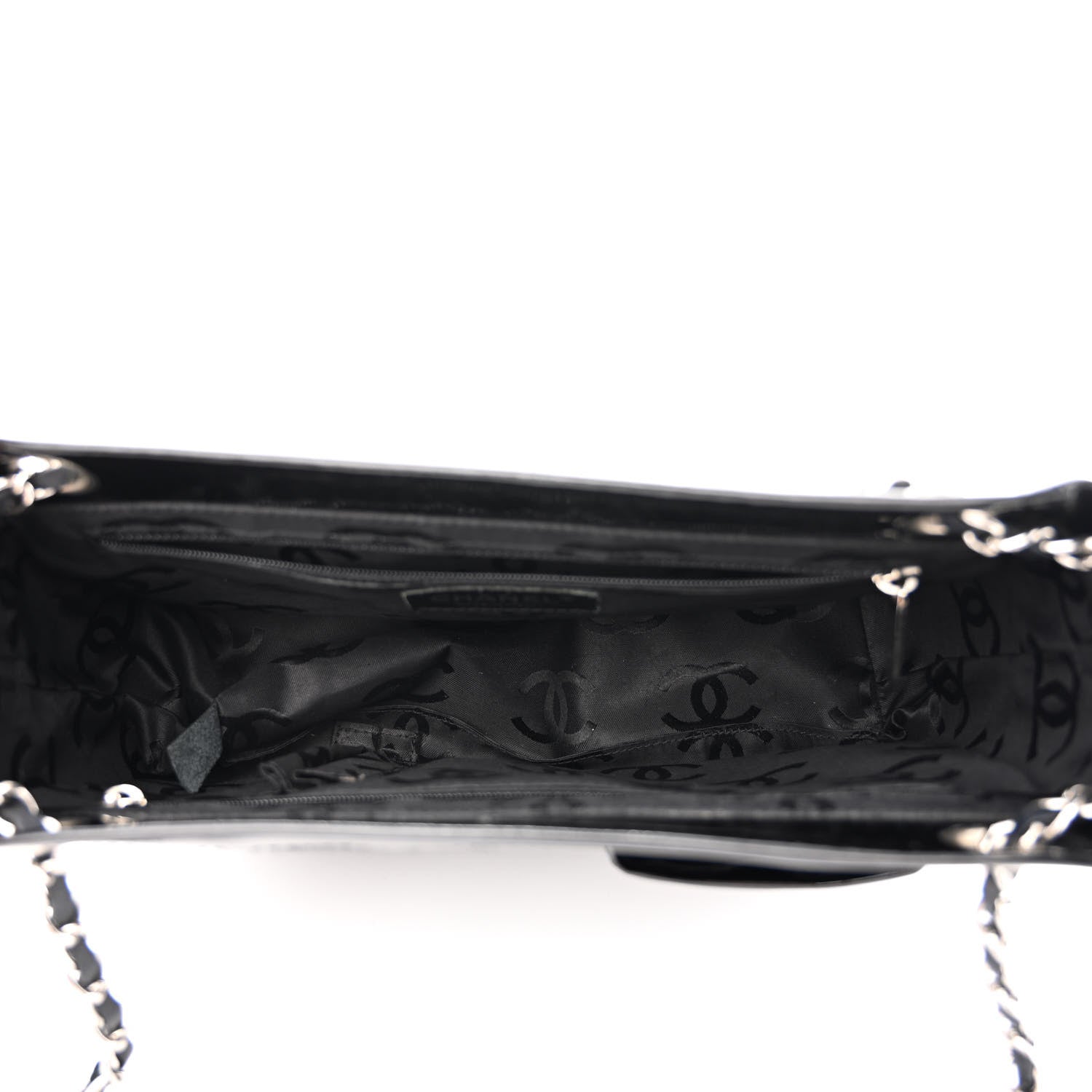Chanel Patent Pony Hair Small Pocket Tote Black 5 of 11