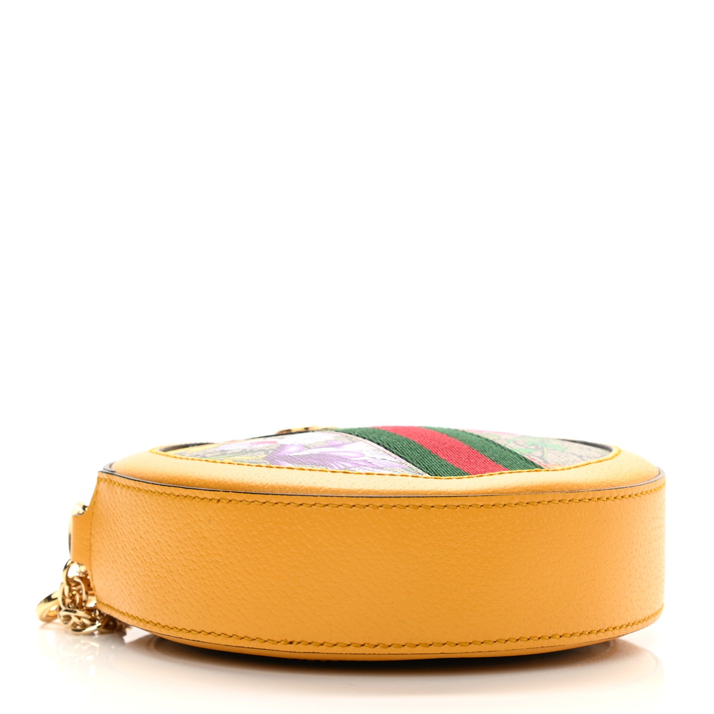 GG Supreme Monogram Flora Web Mini Ophidia Round Shoulder Bag Beige Multicolor Crop
