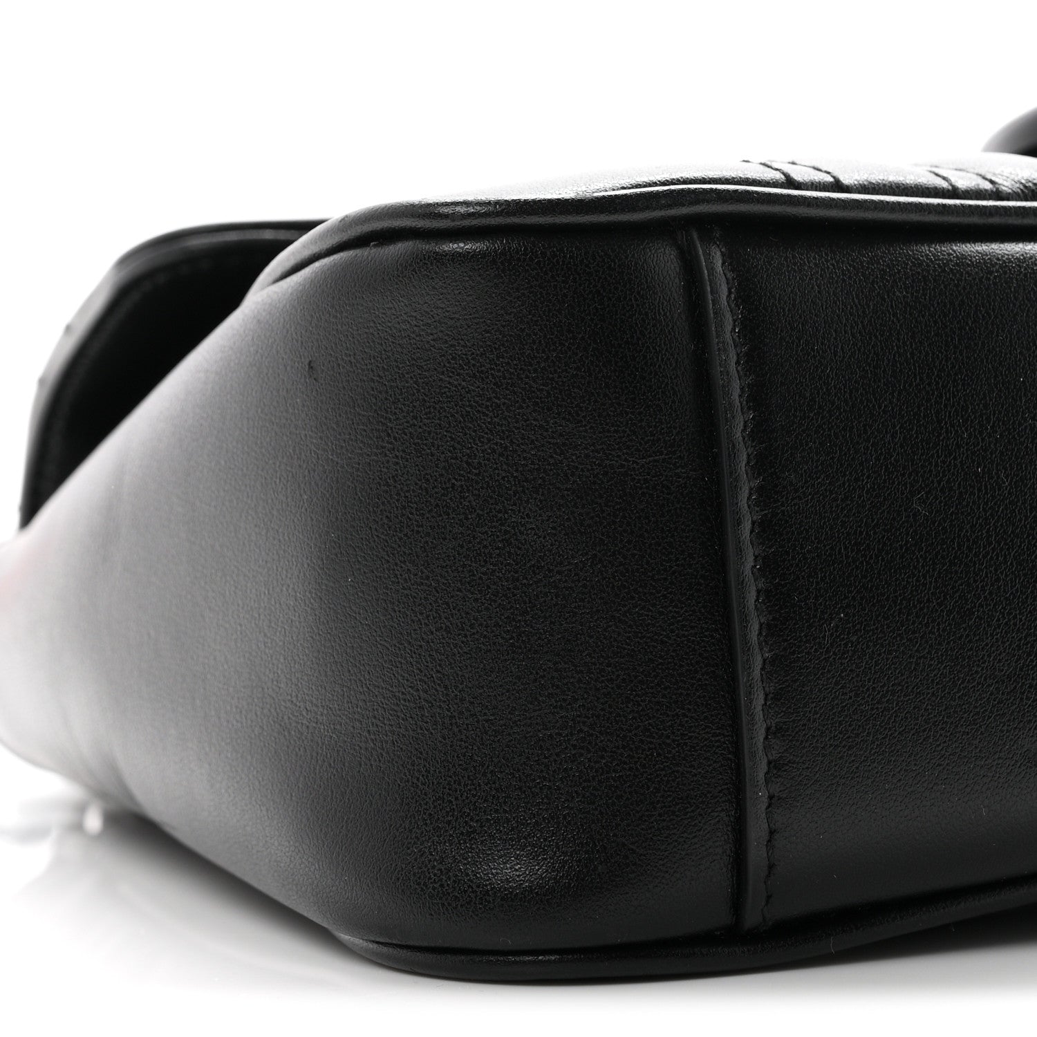 Gucci Calfskin Matelasse Monochrome Small GG Marmont Shoulder Bag Black 9 of 10