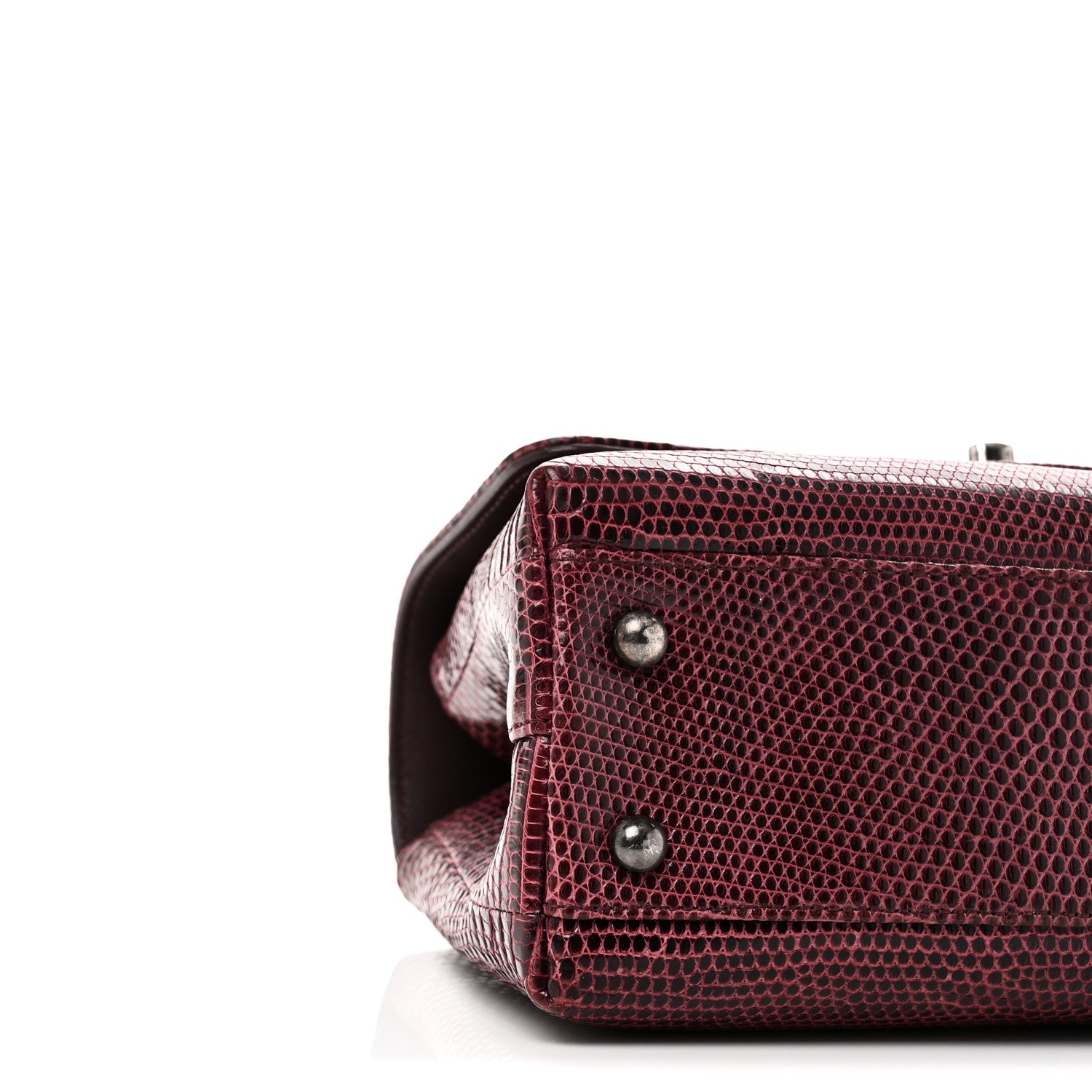 Chanel Lizard Mini Coco Handle Flap Burgundy 9 of 10