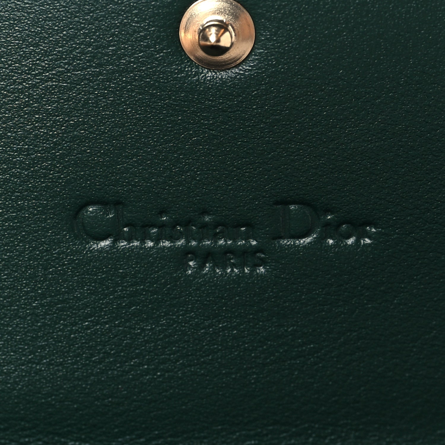 Christian Dior Patent Cannage Rendez-vous Chain Wallet Dark Green 7 of 10