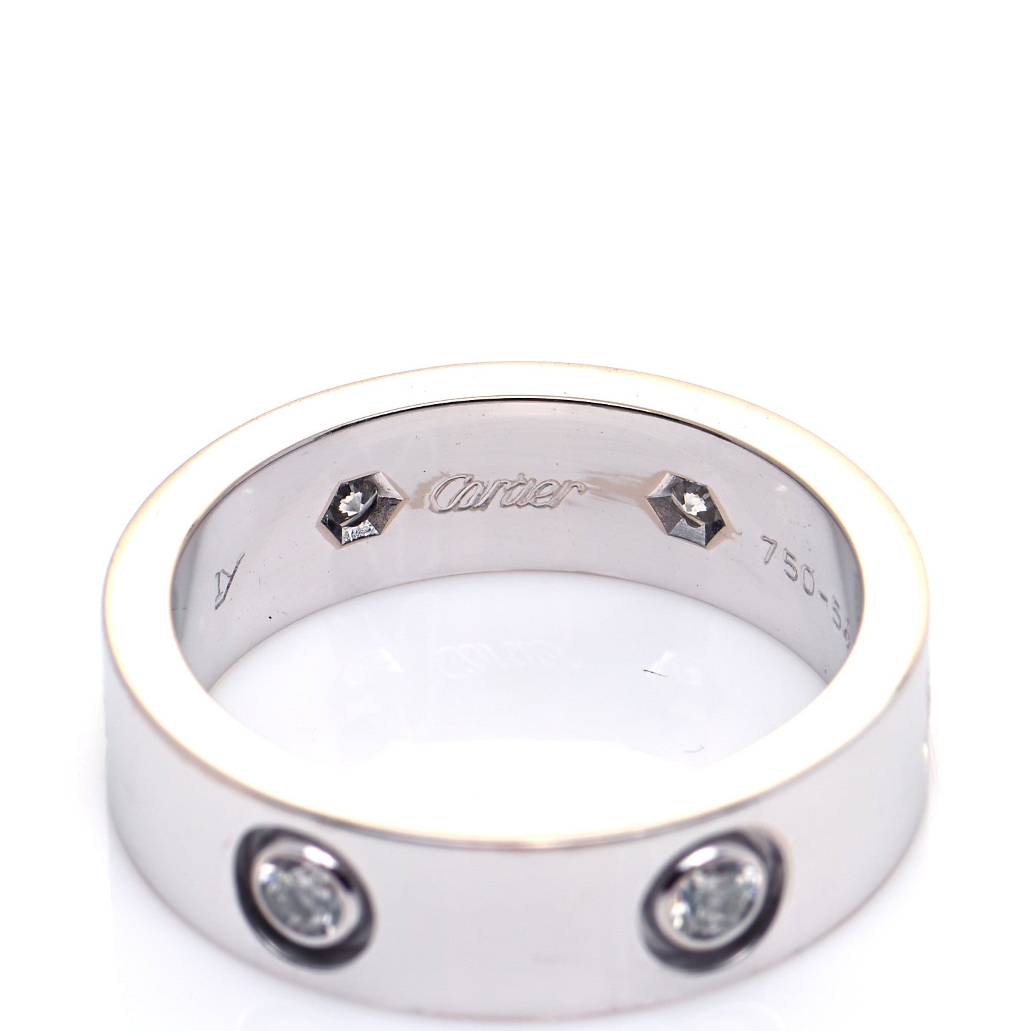 Cartier 18K White Gold 6 Diamond 5.5mm LOVE Ring 54 7 6 of 6