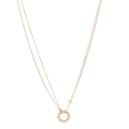 Cartier 18K Pink Gold 2 Diamond LOVE Necklace 1 of 5