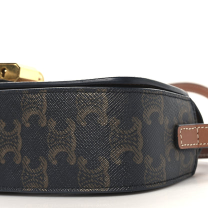 Celine Triomphe Canvas Calfskin Tabou Clutch on Strap Tan 9 of 9