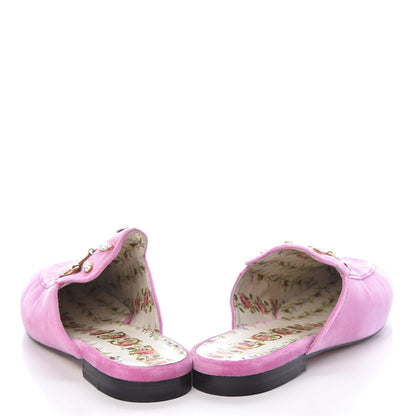 Gucci Velvet Marquise Crystals Womens Princetown Slippers 39.5 Malva Dark Malva 5 of 15