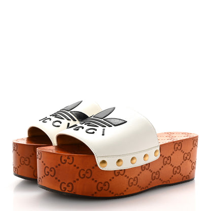 Gucci X ADIDAS Malaga Kid Womens Platform Sandals 37 White 4 of 9