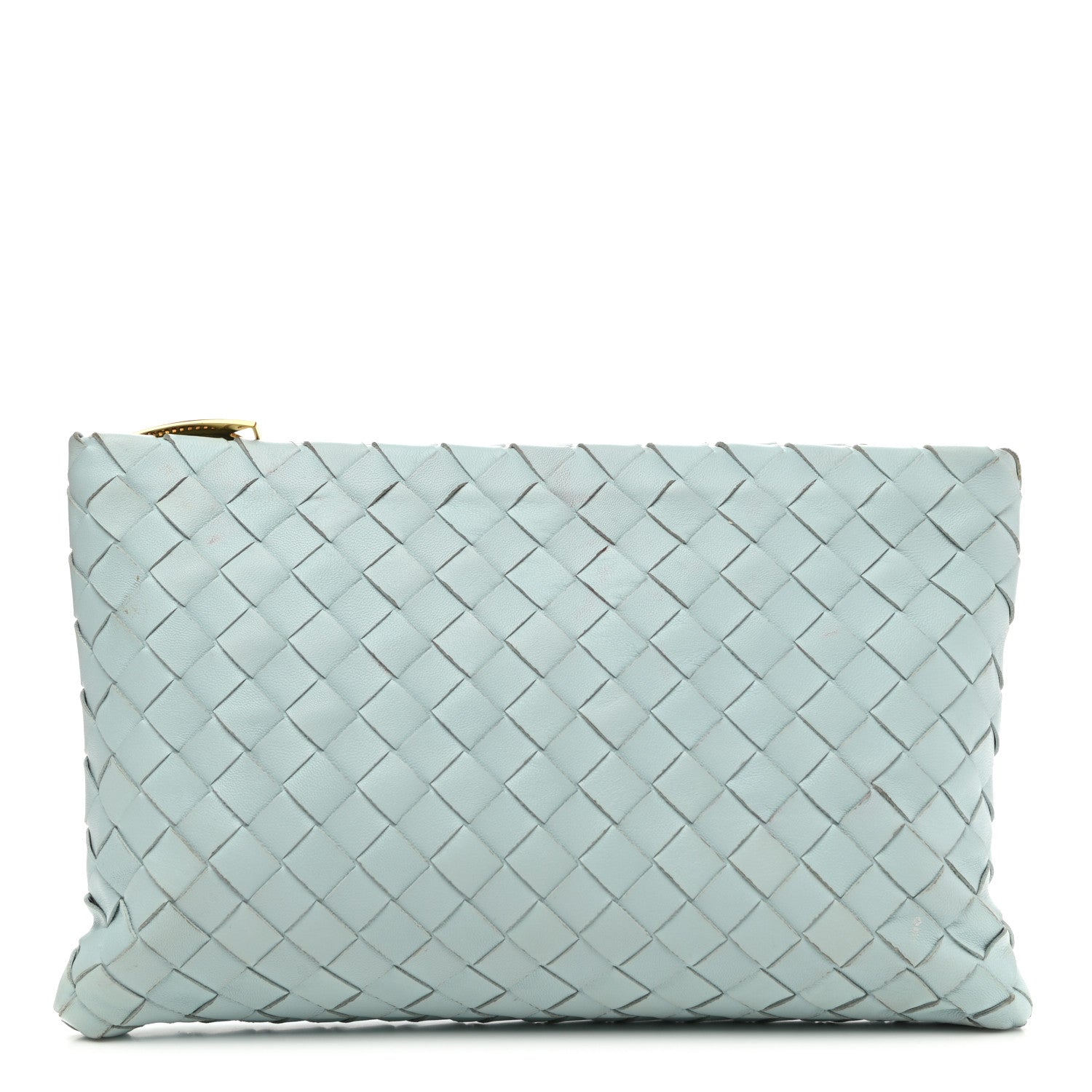 Bottega Veneta Nappa Intrecciato Large Flat Zip Pouch Spearmint 1 of 13