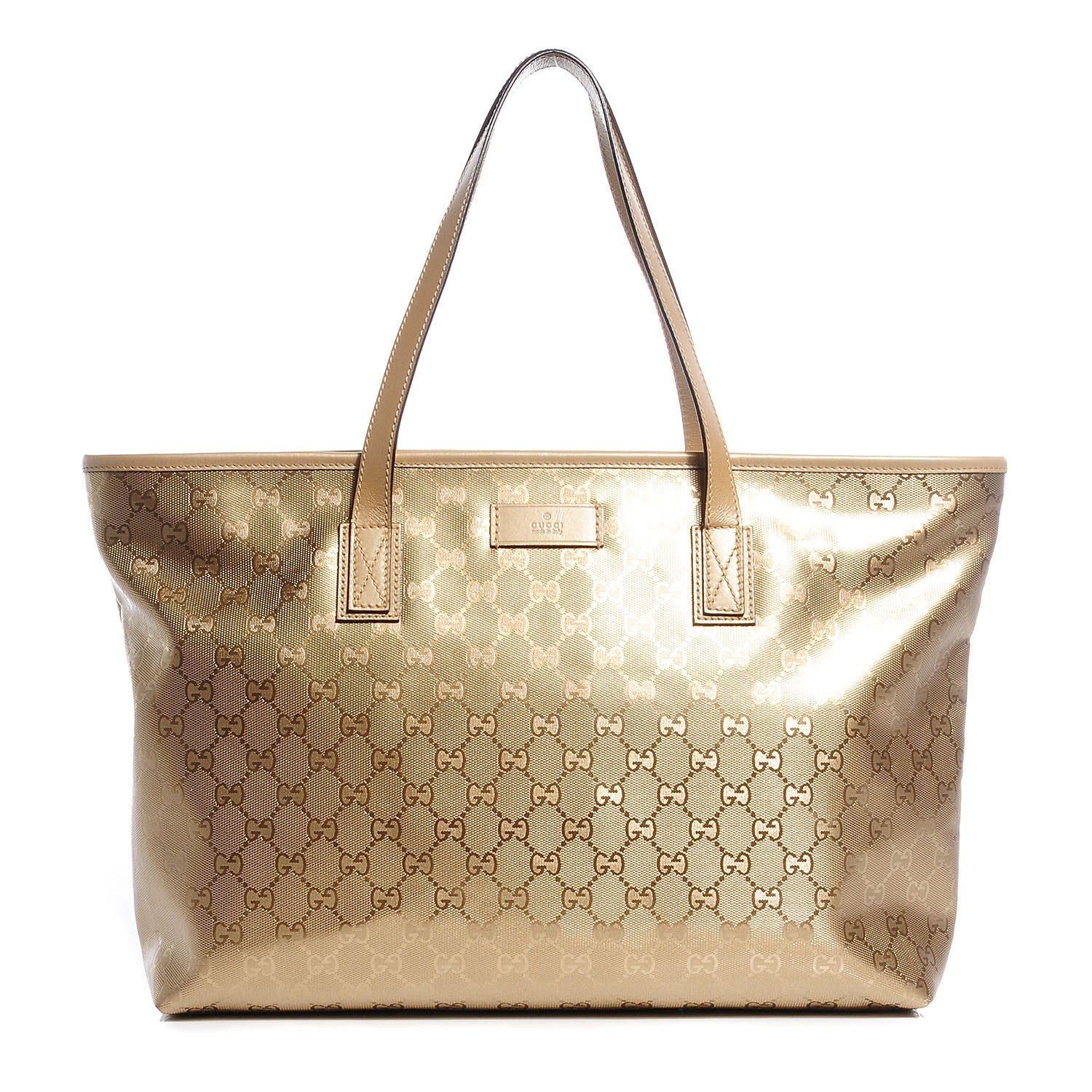 Gucci Imprime Monogram Medium Zippered Shopping Tote Champagne 1 of 8