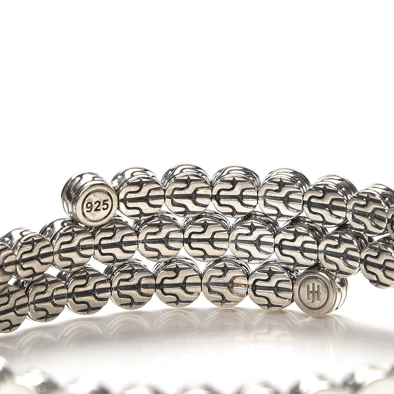John Hardy Sterling Silver 11mm Dot Double Coil Bracelet 3 of 4