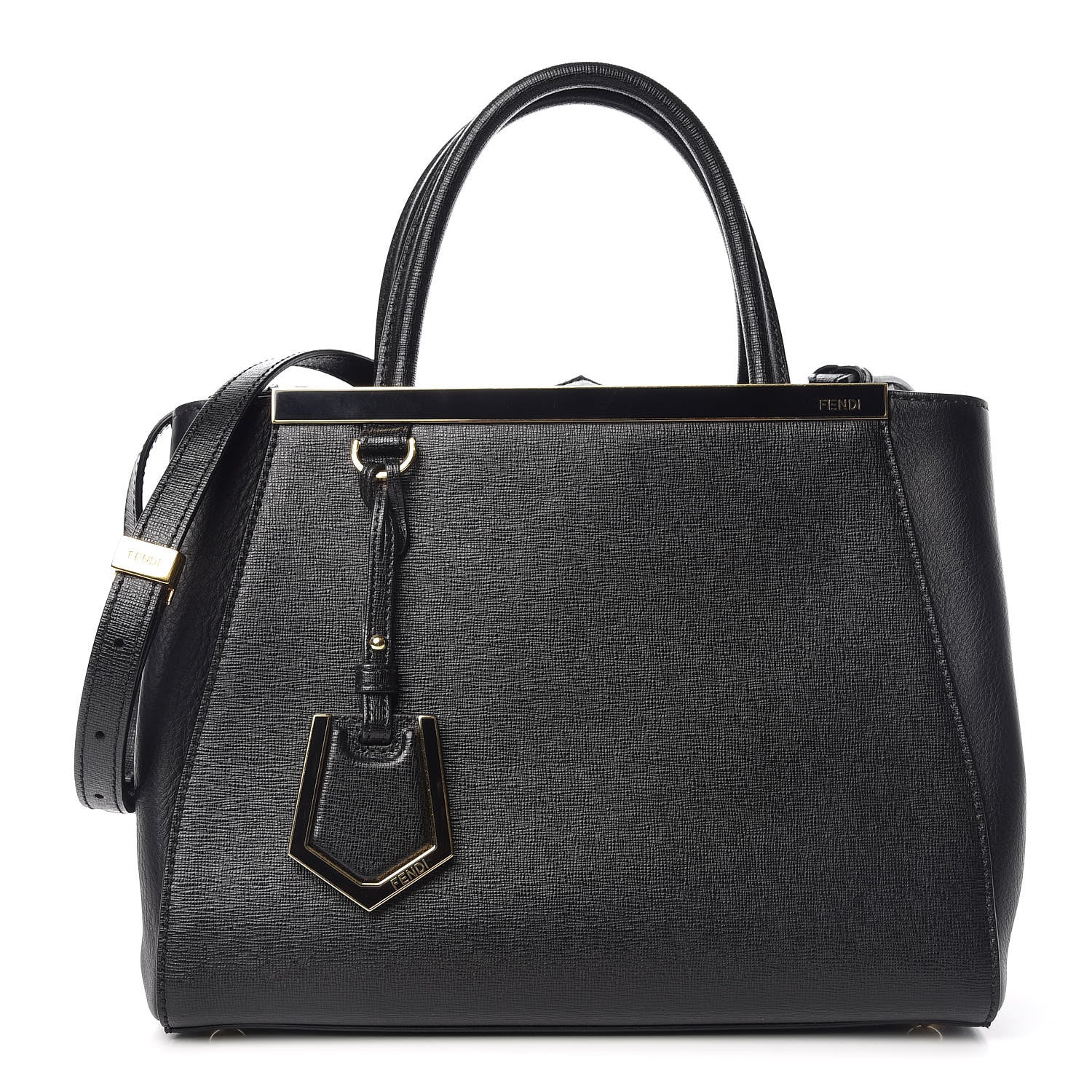 Fendi Vitello Elite Petite 2Jours Tote Black 1 of 6