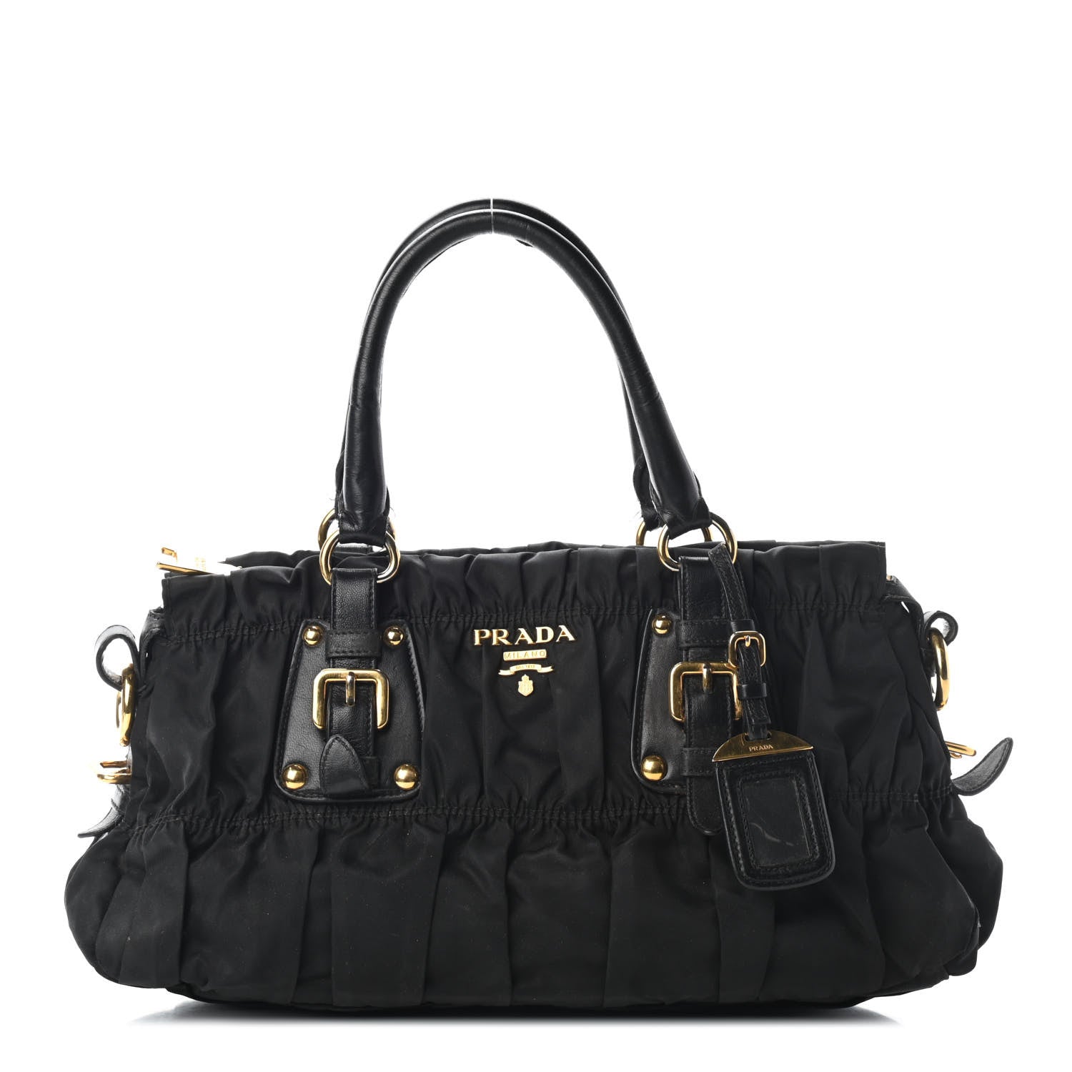 Prada Tessuto Nylon Gaufre Shopping Satchel Black 1 of 9