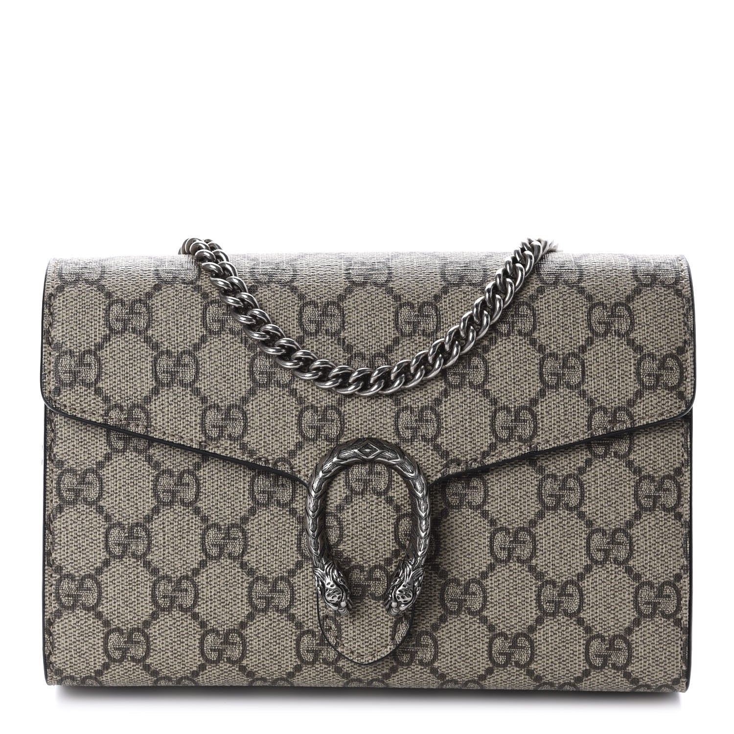 Gucci GG Supreme Monogram Mini Dionysus Chain Wallet Beige Black 1 of 11