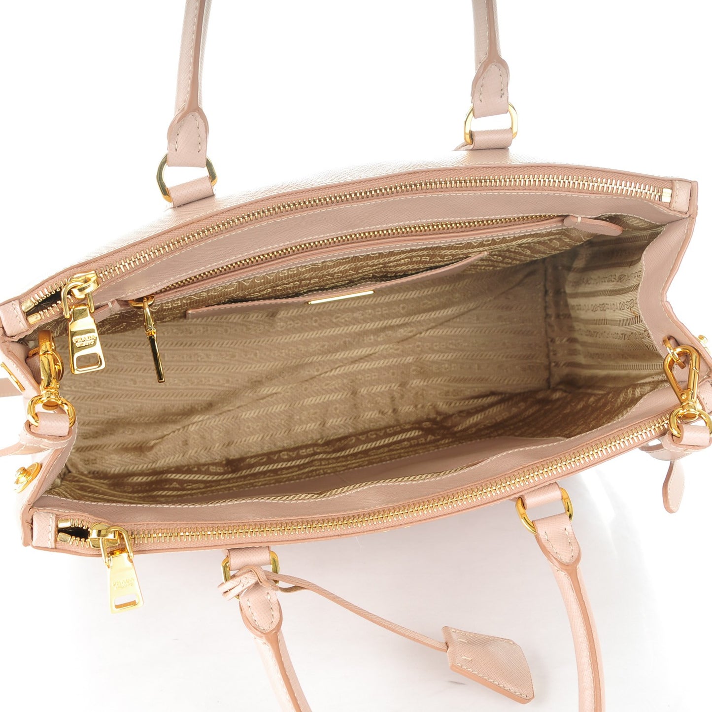 Saffiano Medium Galleria Double Zip Tote Cammeo