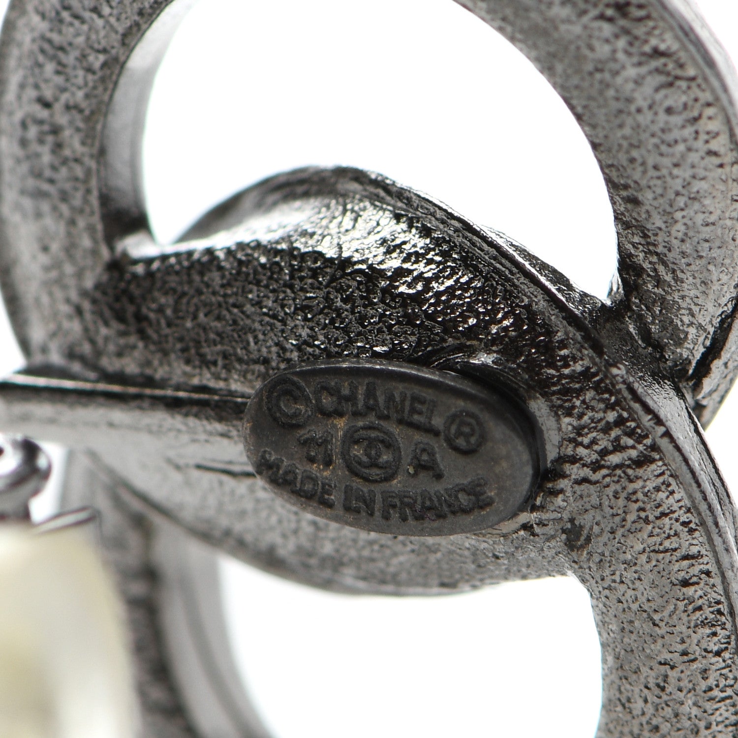 Chanel Crystal CC Clip on Earrings Ruthenium 4 of 4