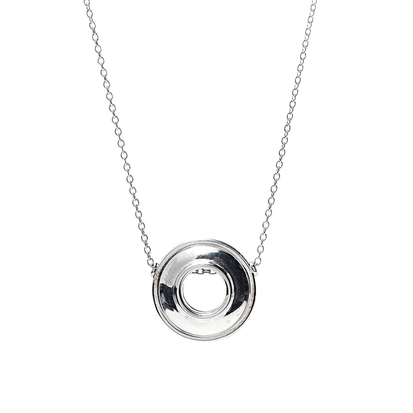 Sterling Silver 18K Yellow Gold Circle Pendant Necklace