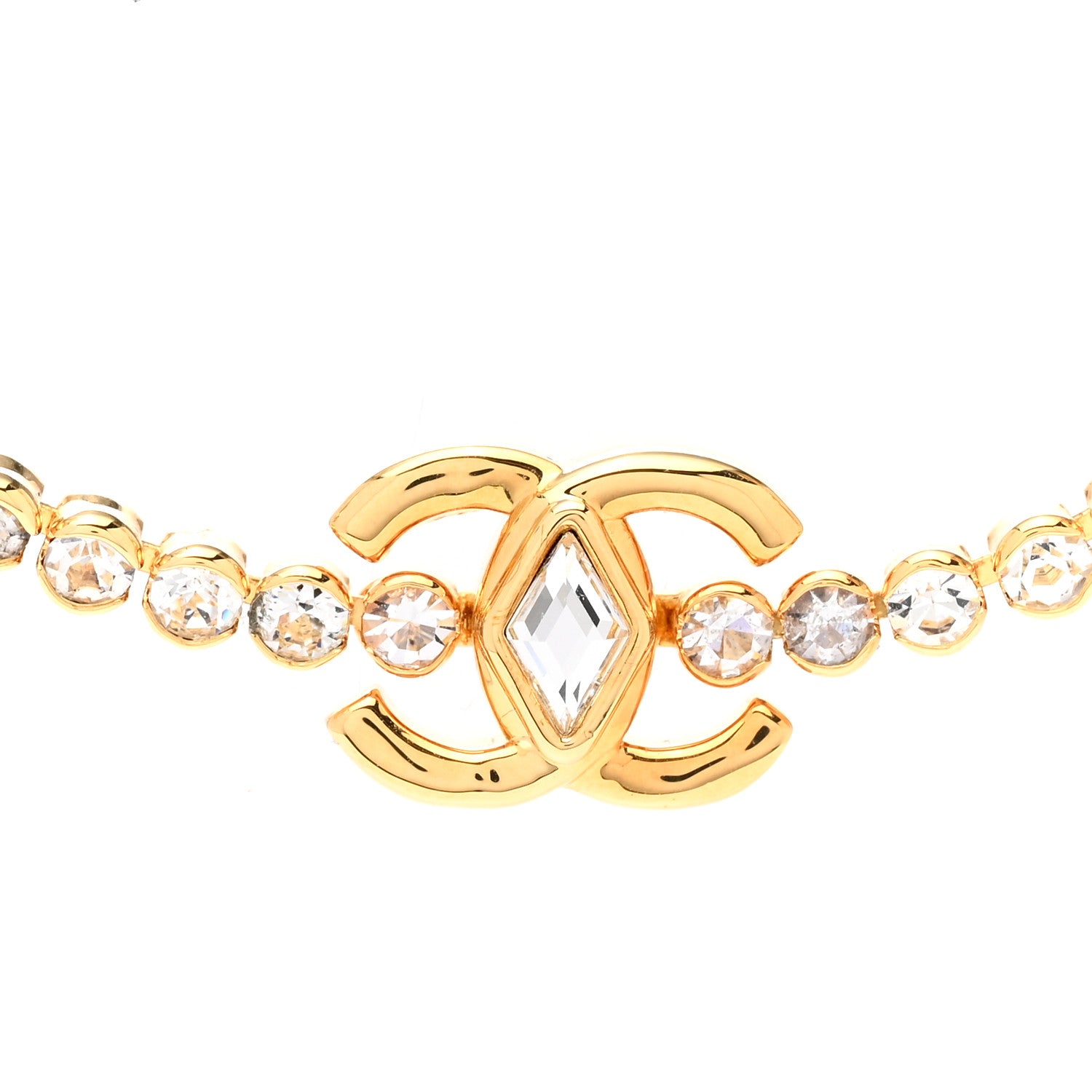 Chanel Metal Crystal CC Marquise Choker Gold 4 of 5