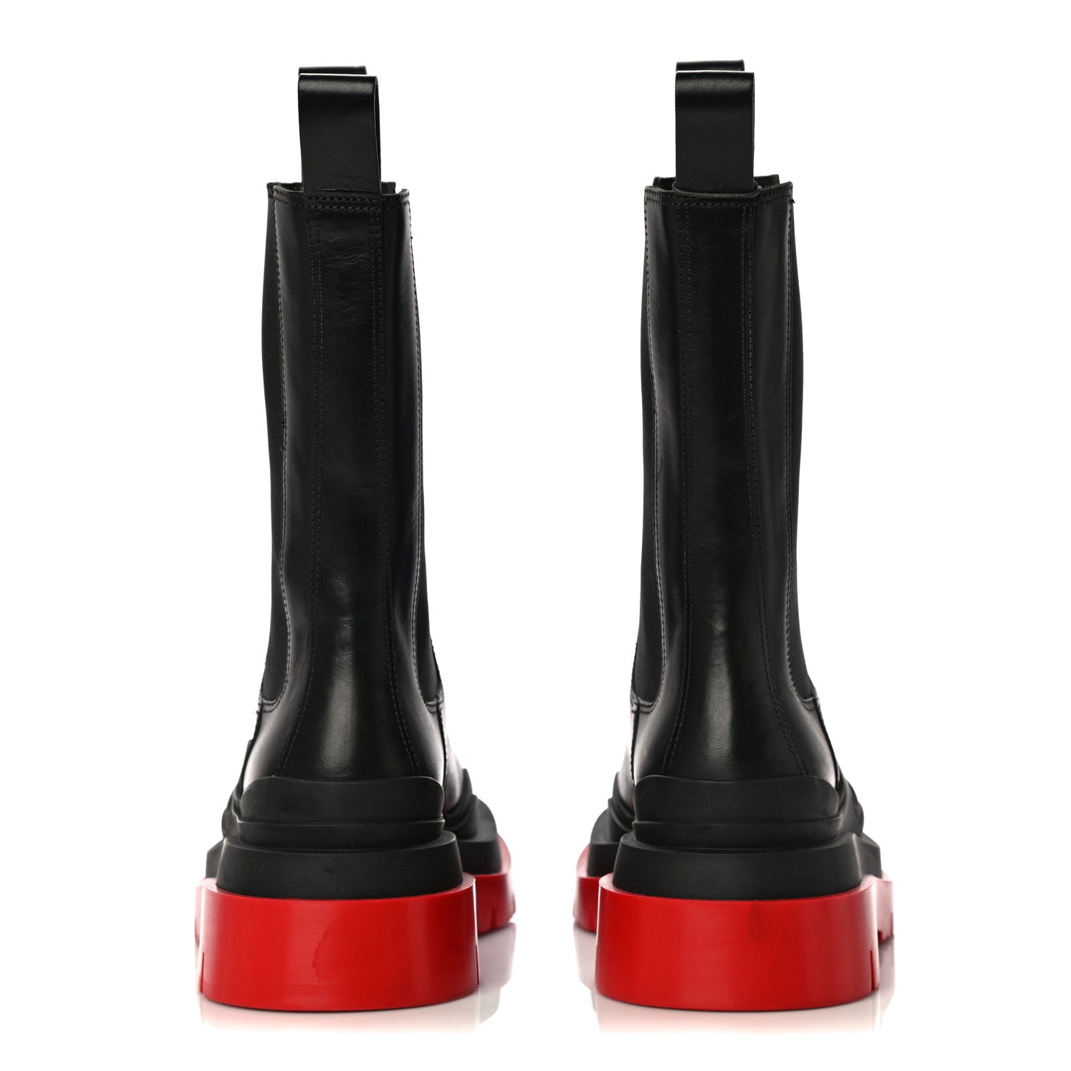 Bottega Veneta Calfskin The Tire Chelsea Boots 36.5 Black Bright Red 6 of 26