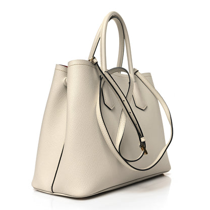 Prada Saffiano Cuir Medium Double Bag Talco Lacca 3 of 12