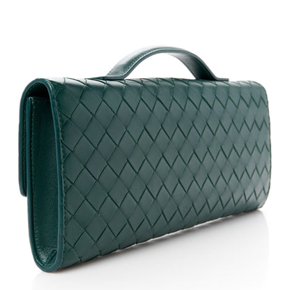 Bottega Veneta Nappa Intrecciato Long Andiamo Top Handle Clutch Emerald Green 3 of 10