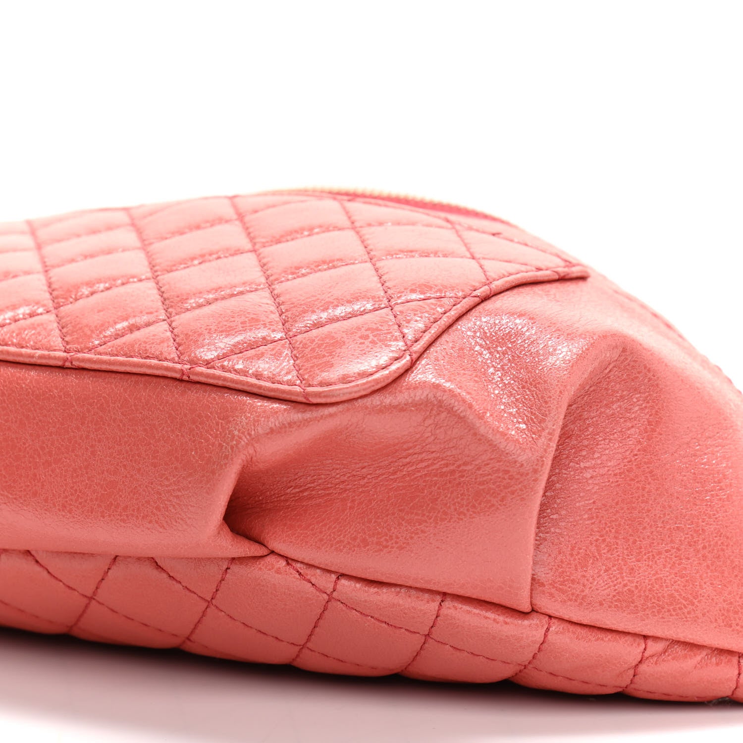Chanel Crumpled Glazed Lambskin Quilted Waist Bag Fanny Pack Pink 15 of 21