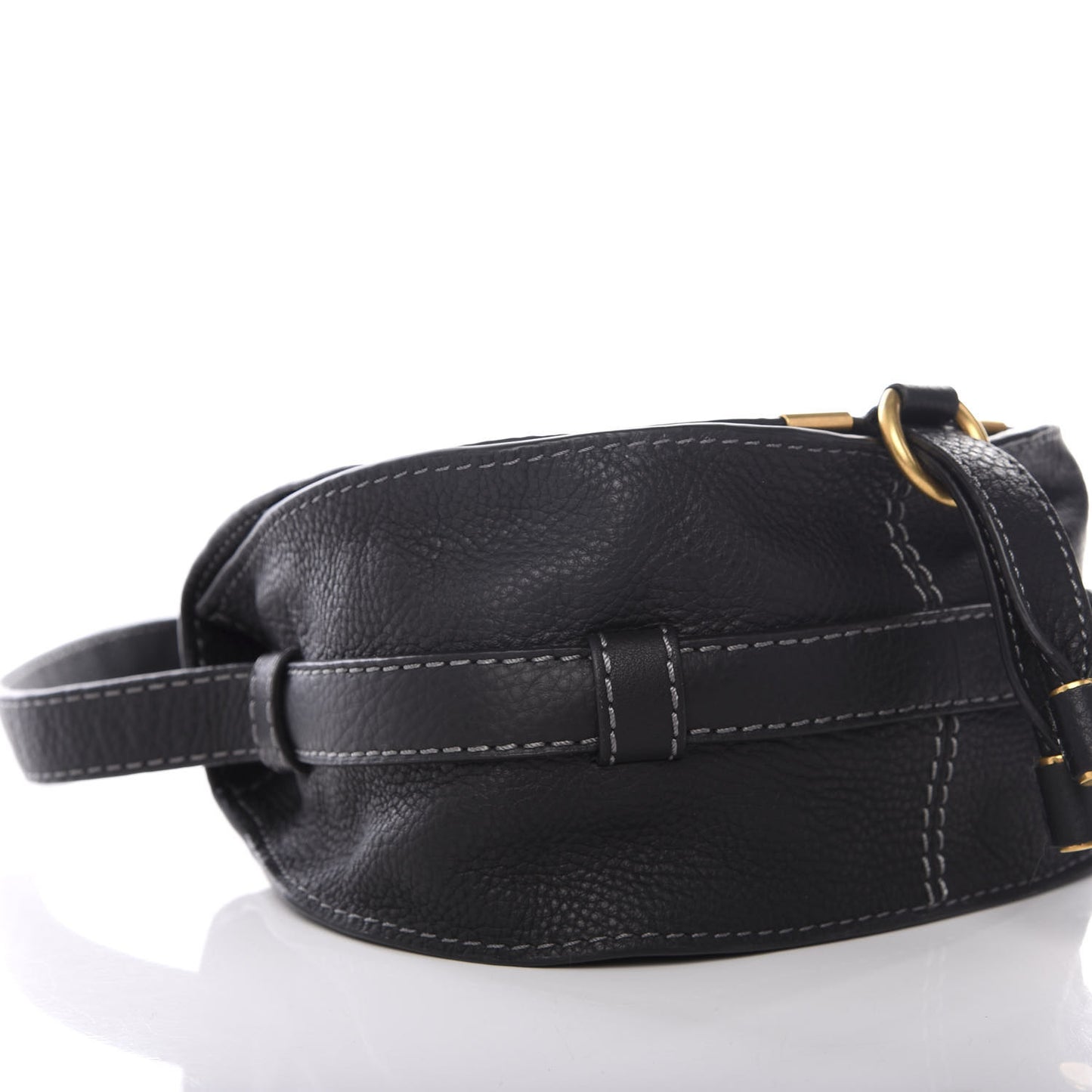 Calfskin Mini Marcie Round Crossbody Bag Black