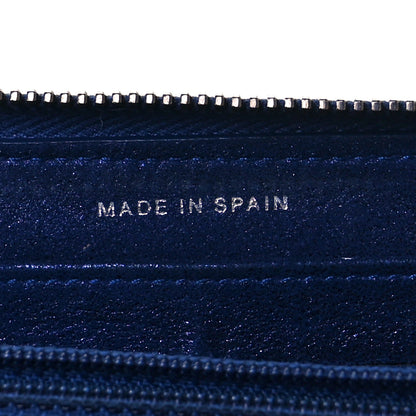 Chanel Iridescent Calfskin Quilted Long Zip Around Wallet Blue 7 of 11