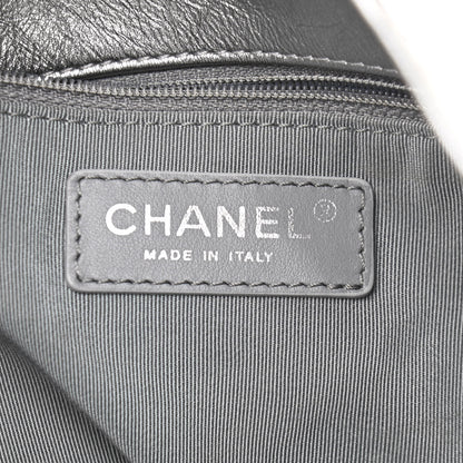 Chanel Metallic Crackled Calfskin Quilted Large Big Bang Hobo Silver 6 of 10