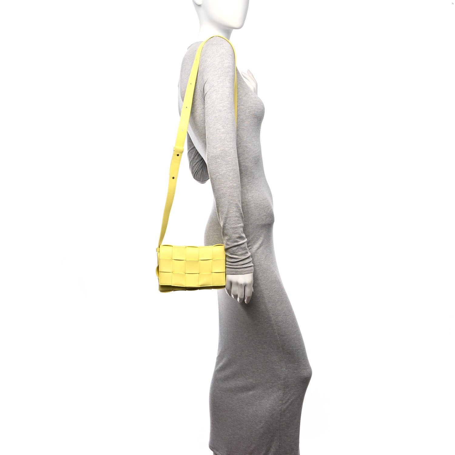 Bottega Veneta Lambskin Maxi Intreccio Small Cassette Crossbody Bag Sherbert 2 of 9