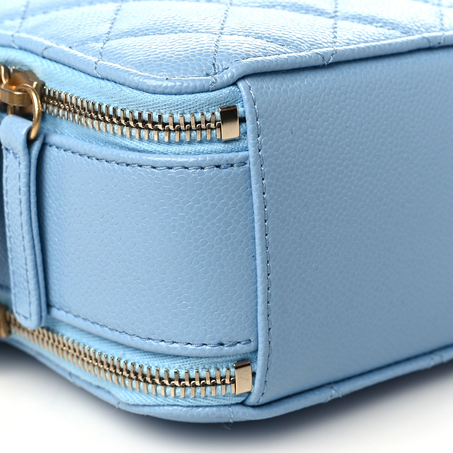 Chanel Caviar Quilted Small Pick Me Up Vanity Case Light Blue 9 of 10