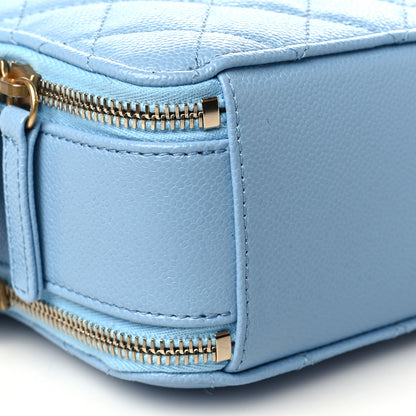 Chanel Caviar Quilted Small Pick Me Up Vanity Case Light Blue 9 of 10