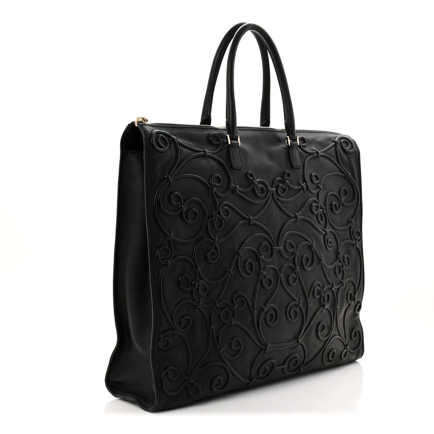 Valentino Garavani Nappa Intricate Soutache Tote Black 3 of 9