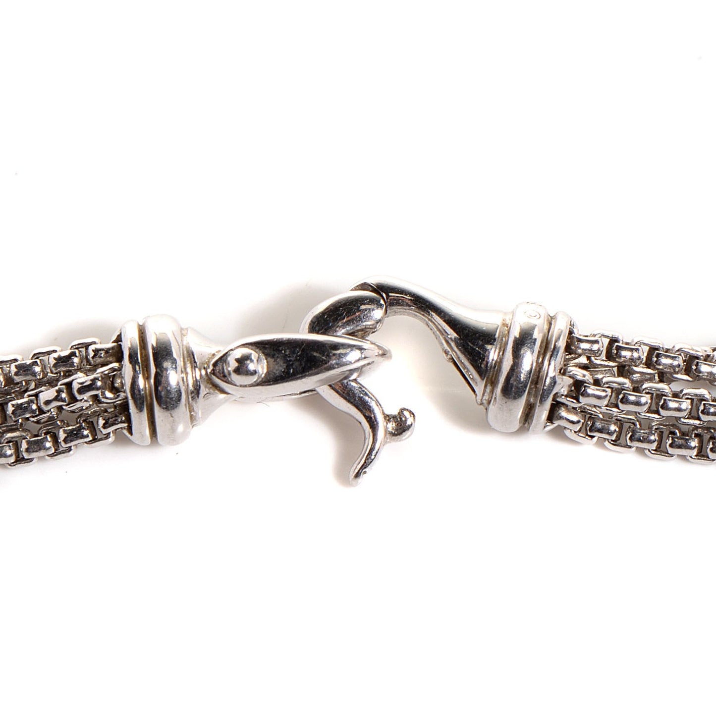 Sterling Silver Pearl Four Row Chain Necklace