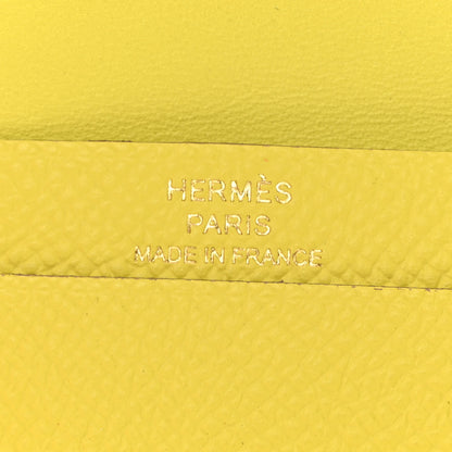 Hermes Epsom Bearn Card Holder Wallet Lime 7 of 9
