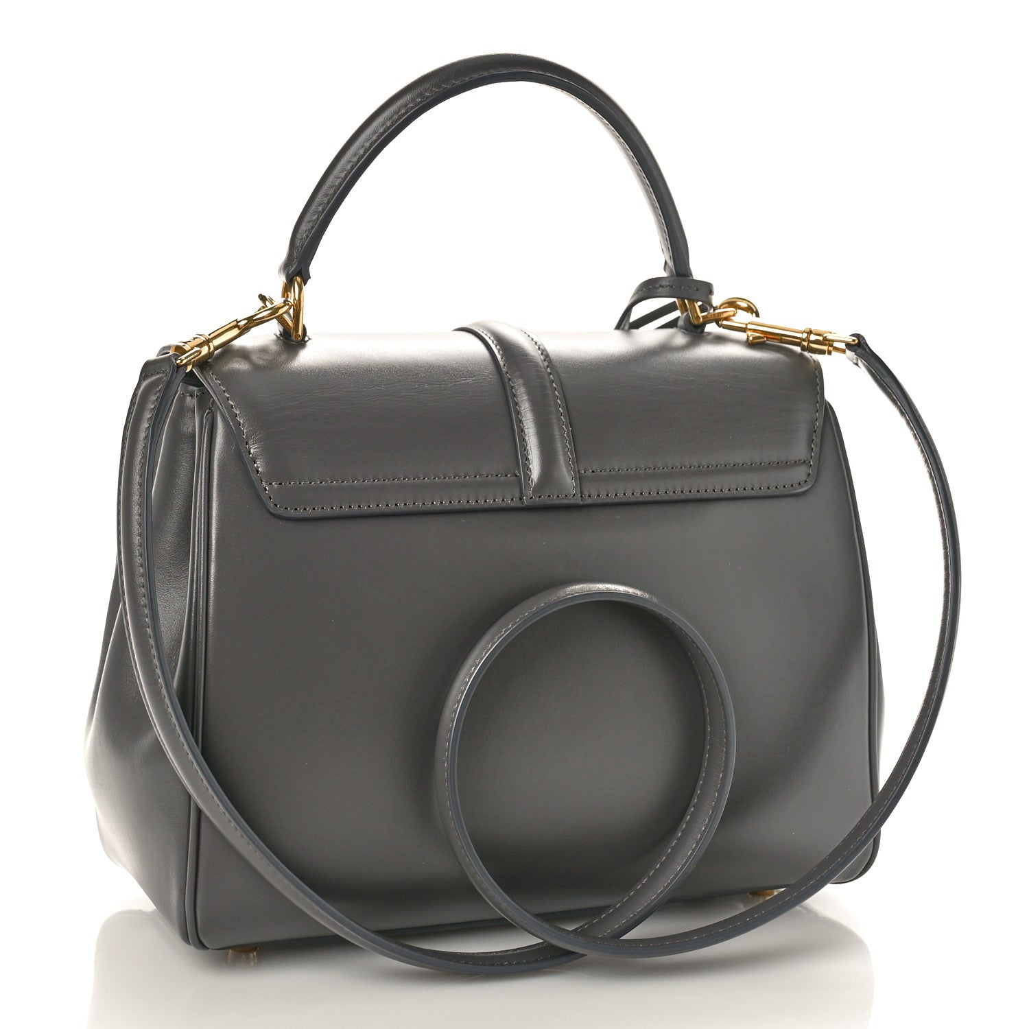 Celine Satinated Calfskin Small 16 Top Handle Bag Gray 2 of 8