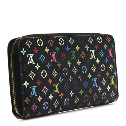 Louis Vuitton Monogram Multicolor Zippy Wallet Black Violet 3 of 8
