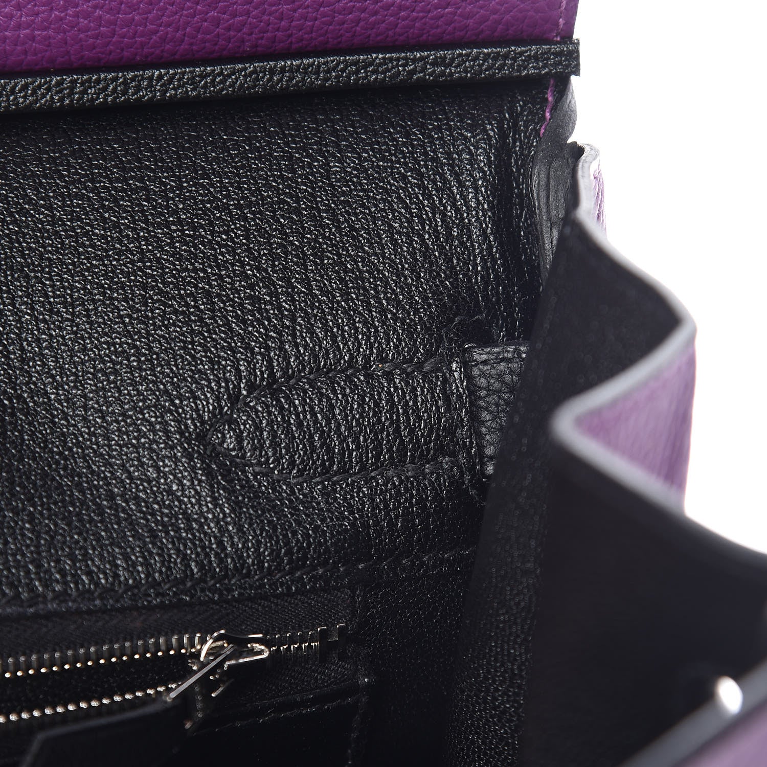 Hermes Togo Bi-Color Horseshoe Birkin 30 Anemone Black 10 of 34