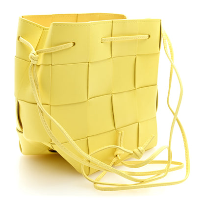Bottega Veneta Lambskin Maxi Intrecciato Small Cassette Crossbody Bucket Bag Sherbert 3 of 9