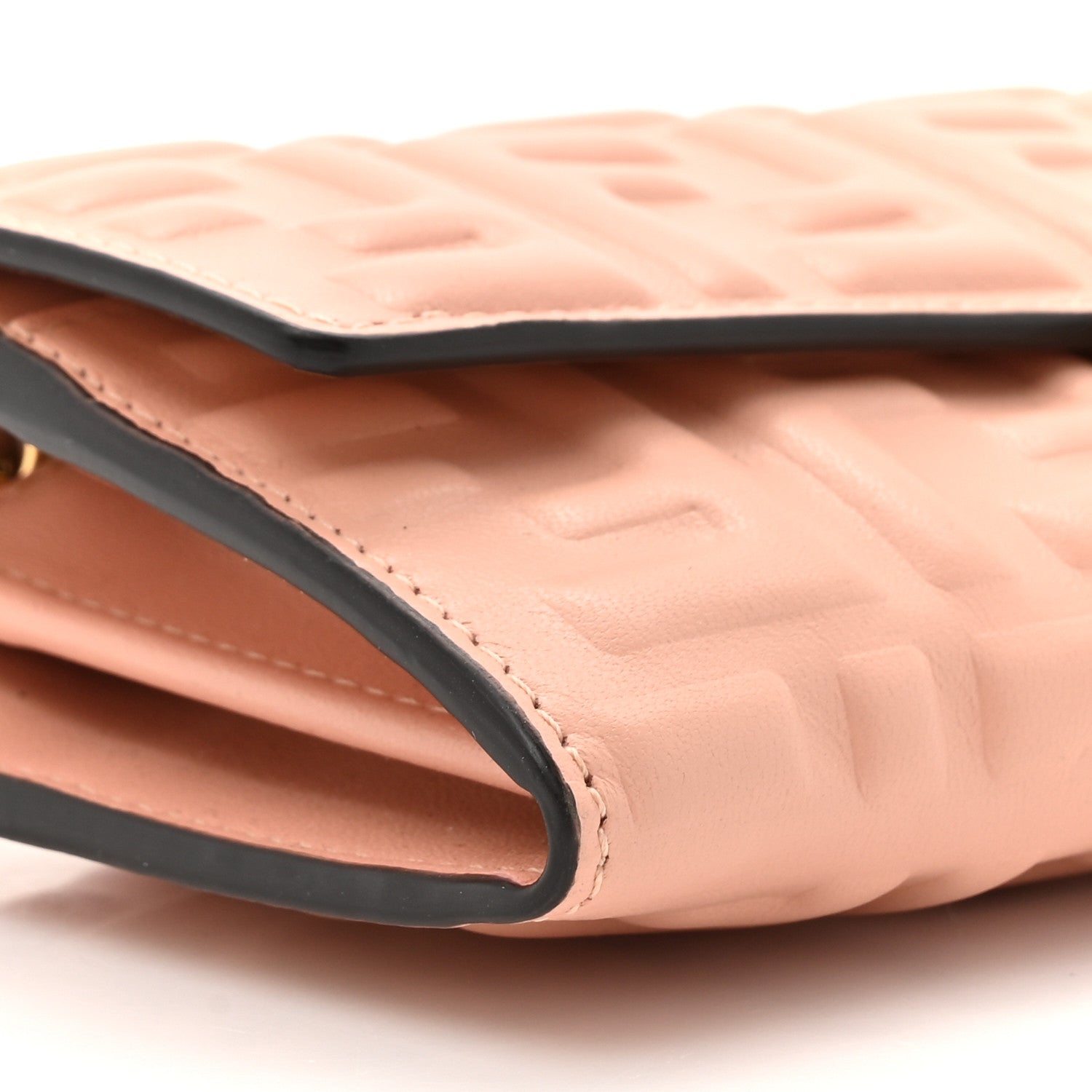 Fendi Nappa Matisse FF Embossed Continental Wallet On Chain Light