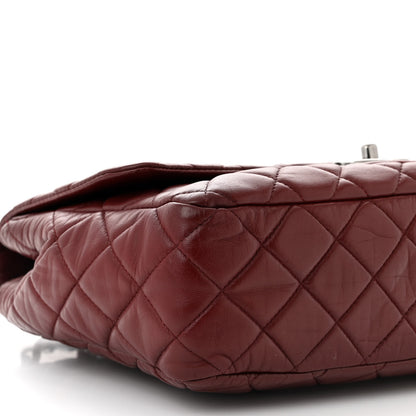 Chanel Lambskin Quilted Jumbo Single Flap Dark Red 9 of 10