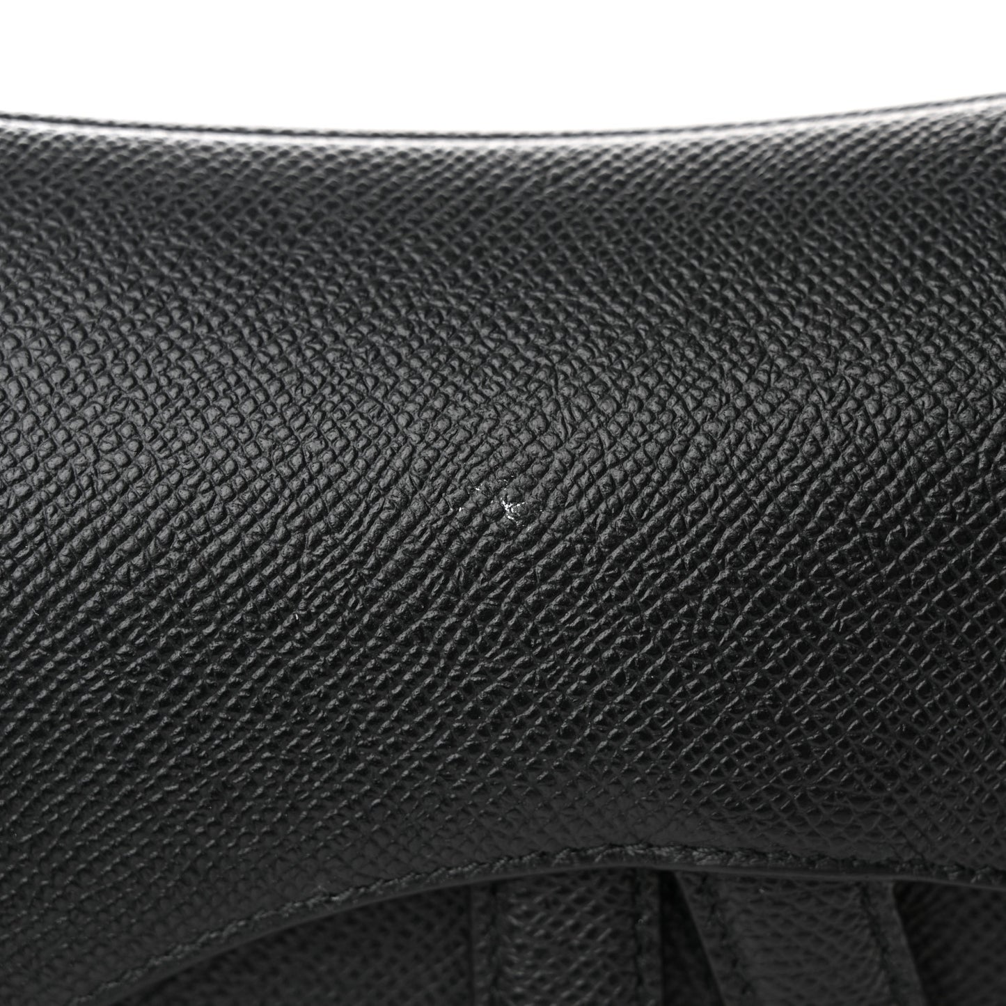 Grained Calfskin Saddle Bag With Strap Black